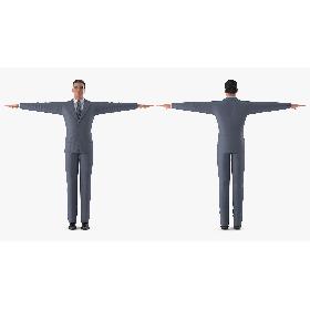 3D Man in Business Suit T-Pose